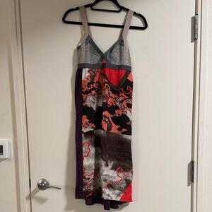 VPL Purple and Colorful Adjustable Strap Midi Dress